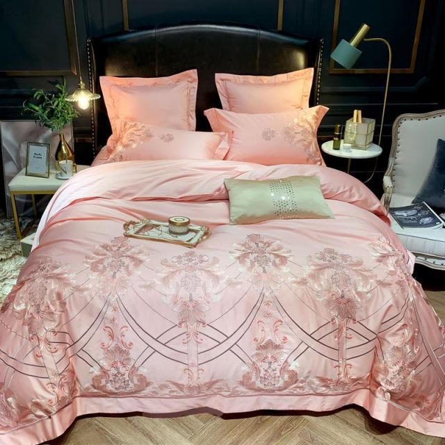 Royal Light Pink Embroidery Duvet Set