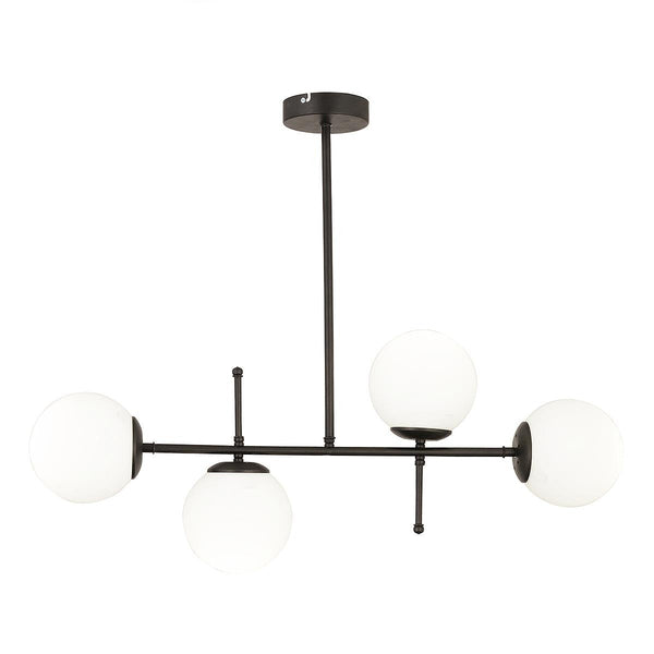 GUN Chandelier 4 Lights Black/White Metal/Glass