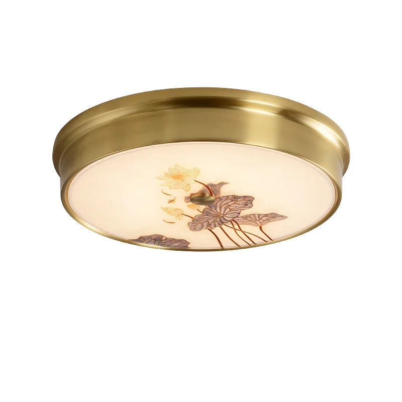 All copper ceiling lamp enamel modern bedroom study lamp Chinese style