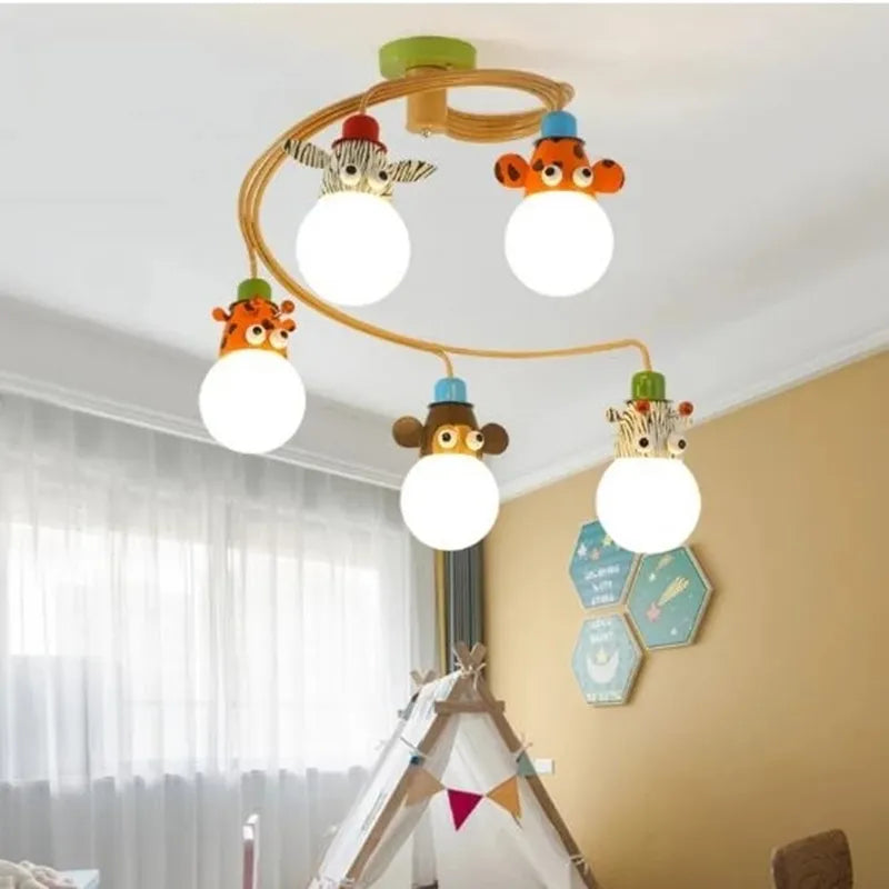 Nordic Multiple Heads Led Children Pendant Lamp For Bedroom Study Toy