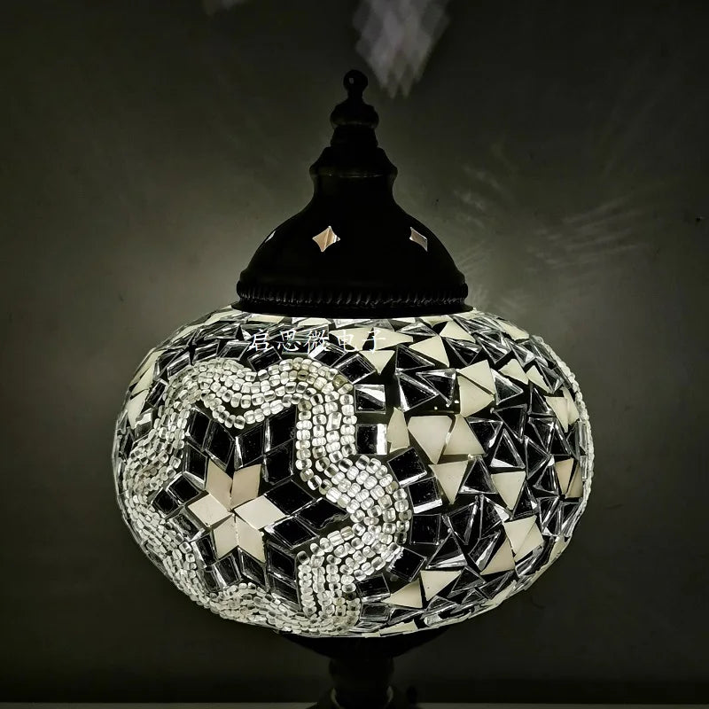 Big Size Turkish mosaic table Lamp vintage art deco Handcrafted