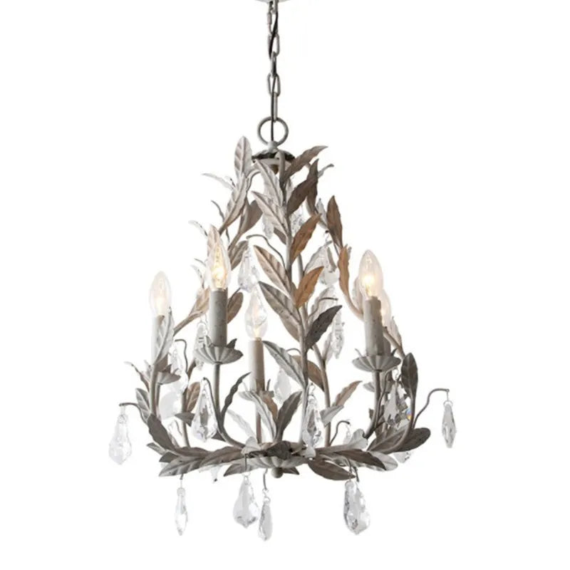 American vintage chandelier wrought iron restaurant crystal lamp