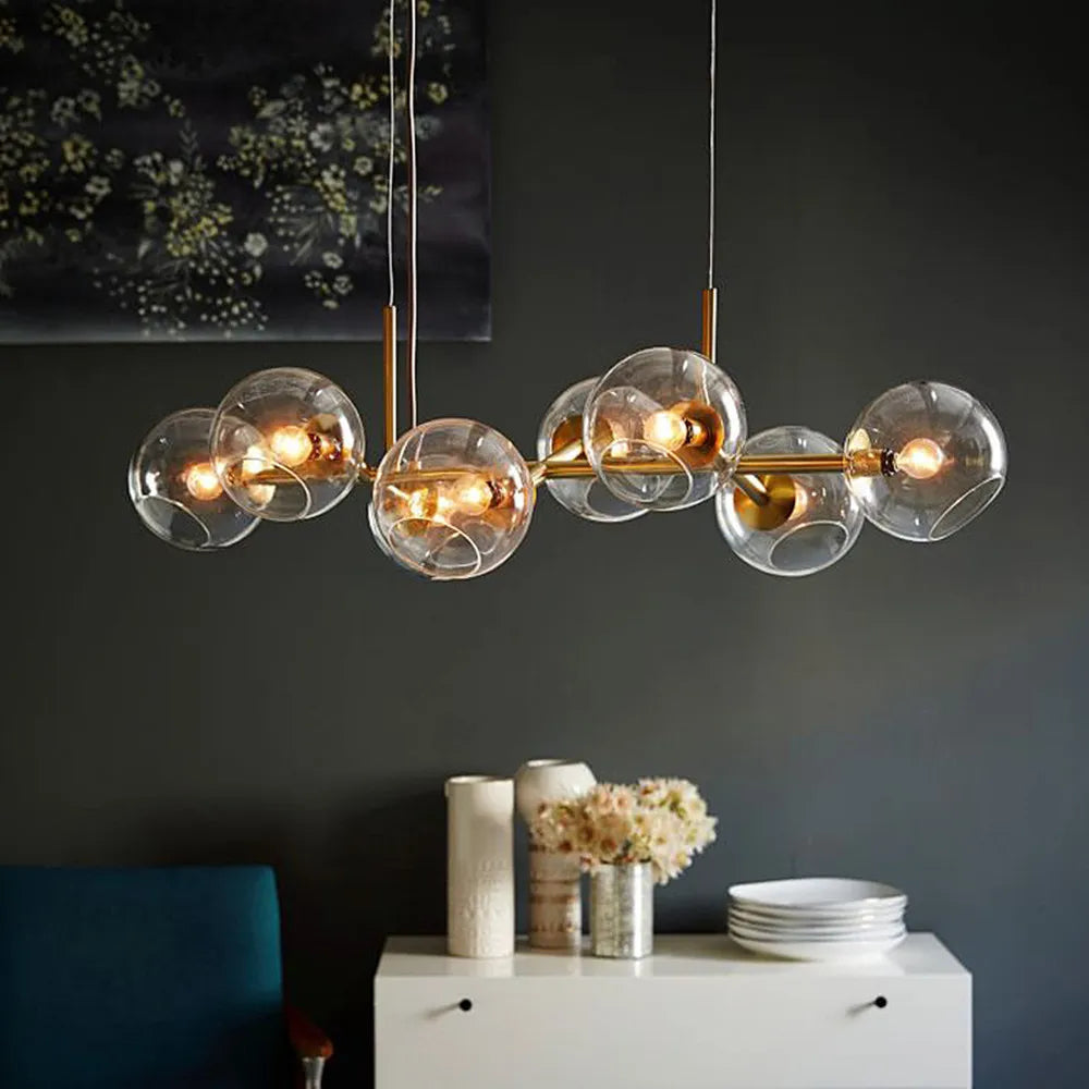 Postmodern chandelier Creative black and gold Molecule Glass Ball