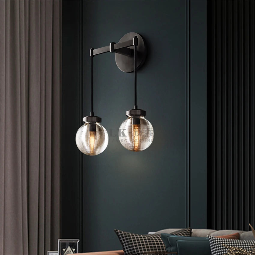 Full copper crystal wall lamps luxury Italian living room bedroom