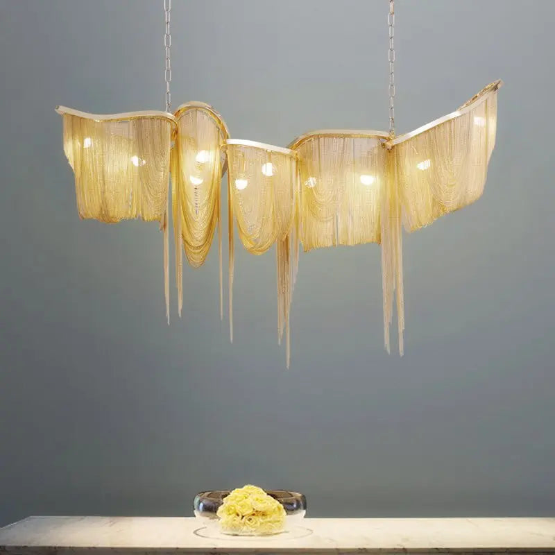 Modern aluminum chain ceiling chandelier pendant light industrial