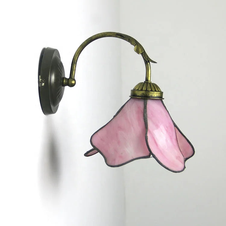 Stained Glass Wall Scone Lights Vintage Single