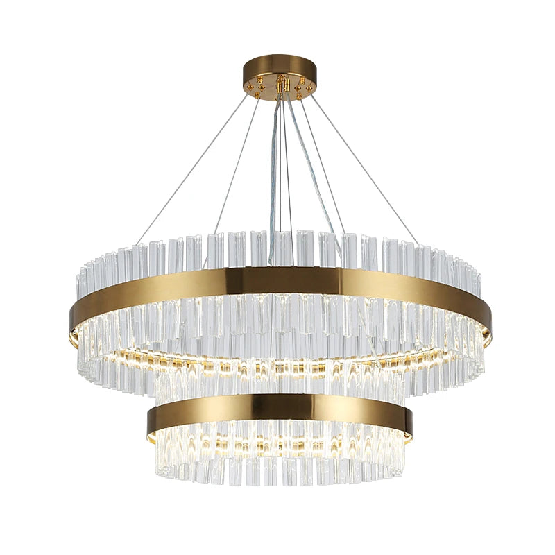 Luxury Modern Home Decorative Pendant Light Gold Round Crystal