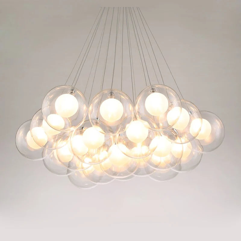 Modern Glass Bubble Chandelier  Light LED Hanging Light Home Decor