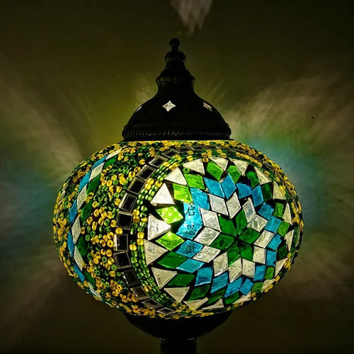 Big Size Turkish mosaic table Lamp vintage art deco Handcrafted