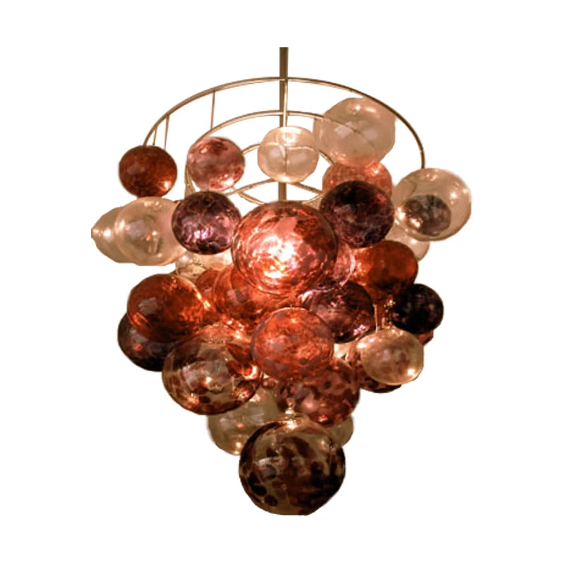 1 Pcs Retro Balcony Corridor Bubble Pendant Lights Hand Blown Glass