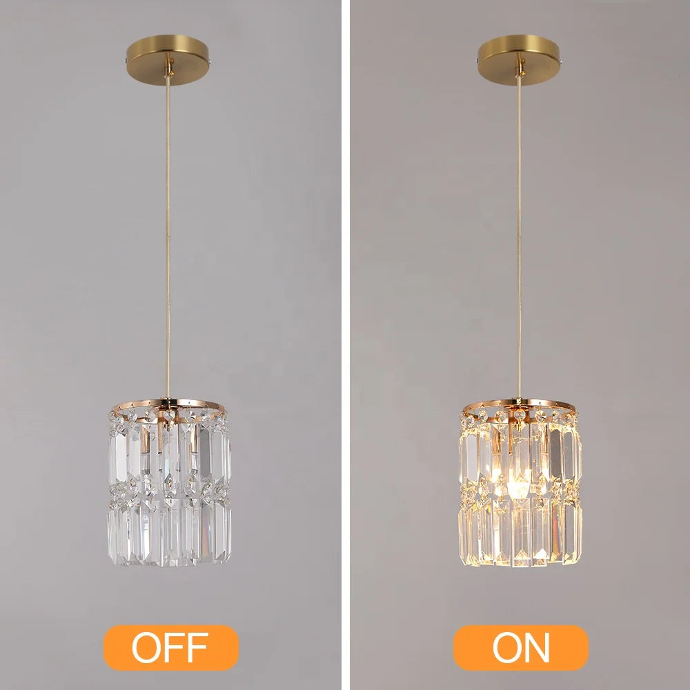 Modern Gold hanging White Clear Crystal LED Modern Single Pendant