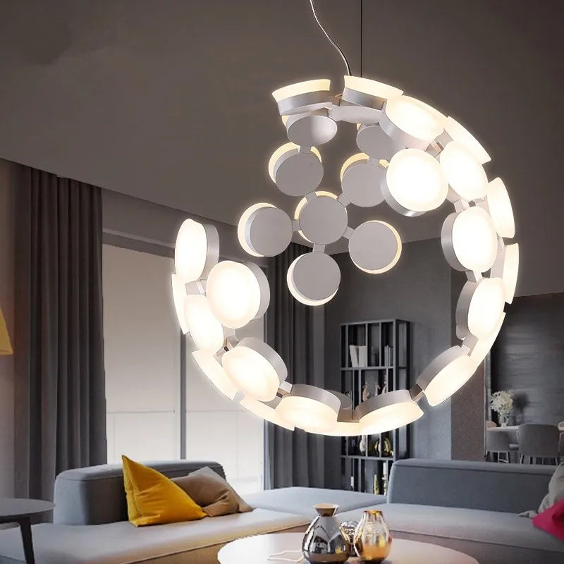 Italian Scopas designer sphere pendant light Creative moon lamp Black