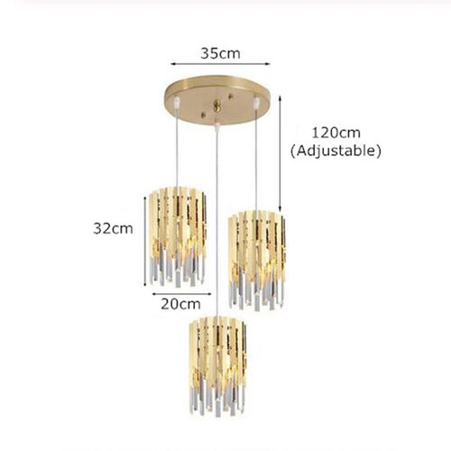 Modern Kitchen Crystal Glass LED Hanging Pendant Lamp Light for