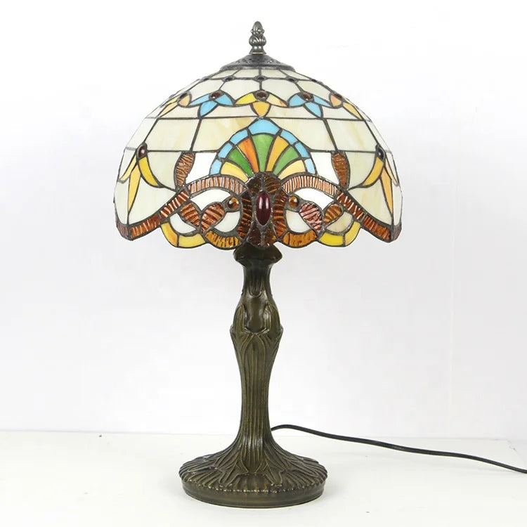 12 Inch Tiffany Table Lamp Stained Glass European Baroque