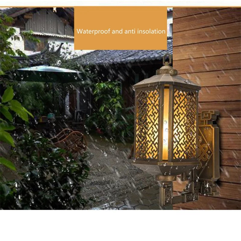 BROTHER Classical Outdoor Wall Lights Retro Bronze LED Sconces Lamp