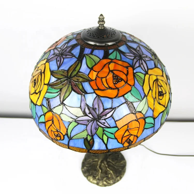 Tiffany Style Stained Glass Lampshade Desk Lamps Rose