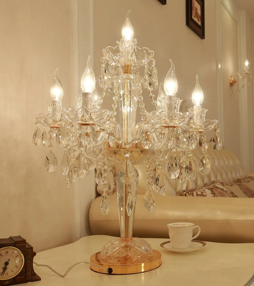 Crystal Table Lamp For Bedroom Living Room LED Bedside Lamp Art Modern