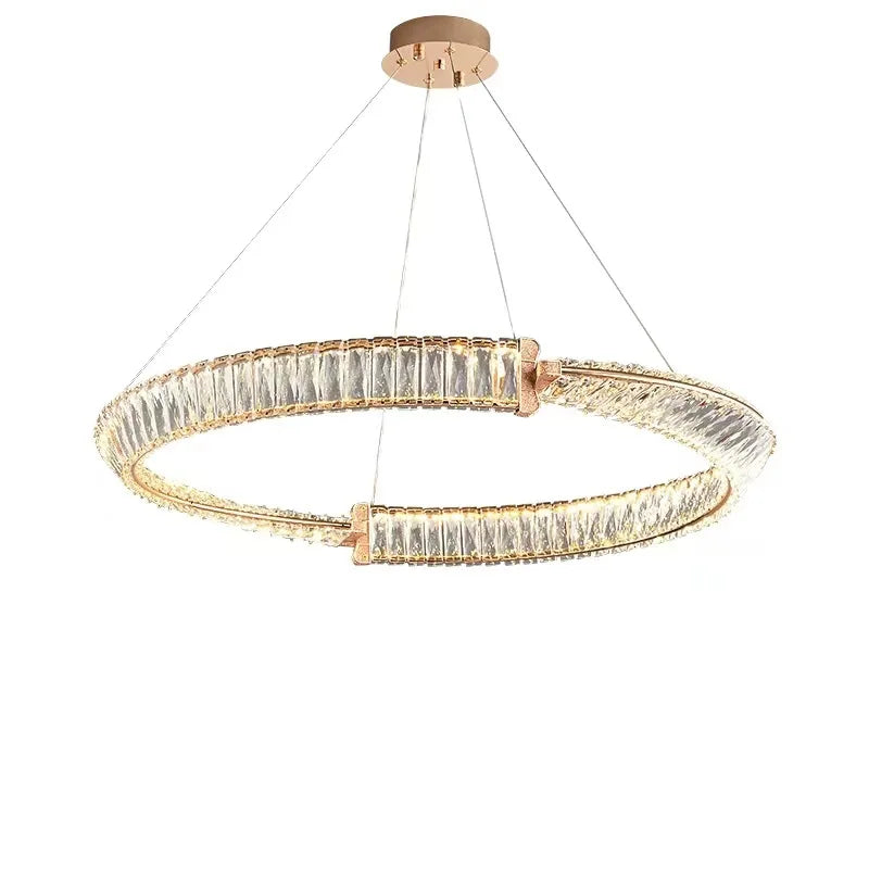 Modern Luxury K9 Crystal Pendant Light Ring Lustre Electroplating