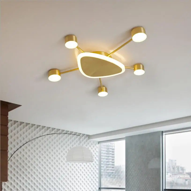 Nordic Minimalist Living Room Ceiling Lamp Modern Copper Art Ceiling