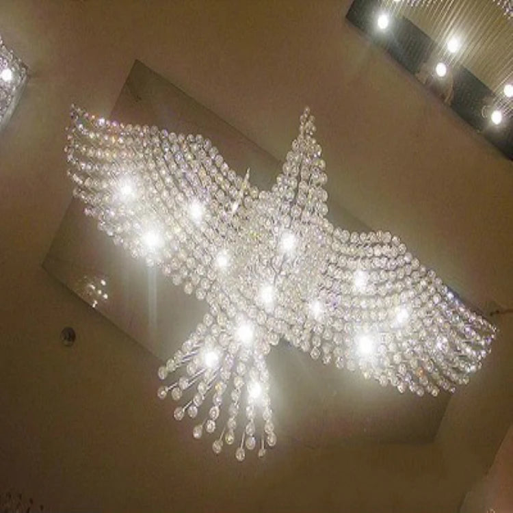 Villa Ceiling Lamp Eagle Crystal Chandelier Led Light Decorative Hotel