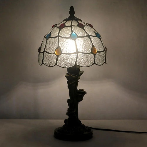 Tiffany Lamp 14 Inch Tall Stained Glass Crystal Style