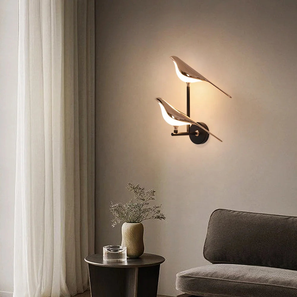 Interior Decor Bird Led Wall Lamp For Living Room Bedroom