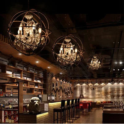 american retro style bar restaurant clothing store globe pendant light