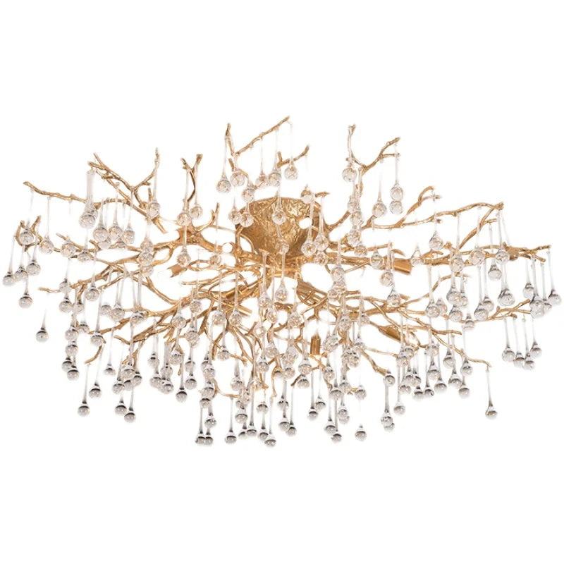 Light luxury water drop branch ceiling lamp for home hotel decorative