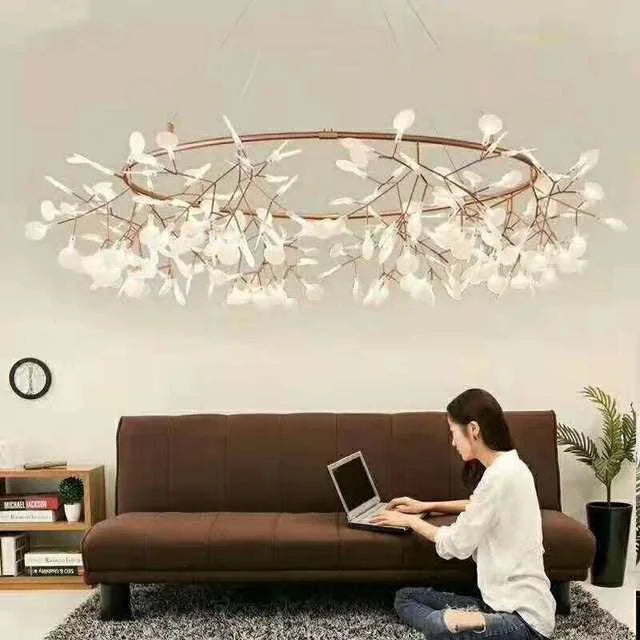 Nordic Firefly Chandelier  Modern Bedroom Pendant Lighting  Indoor