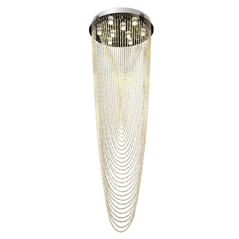 Gorgeous Stair Lamp Crystal Chandelier Round Pedant Lamp For  Villa
