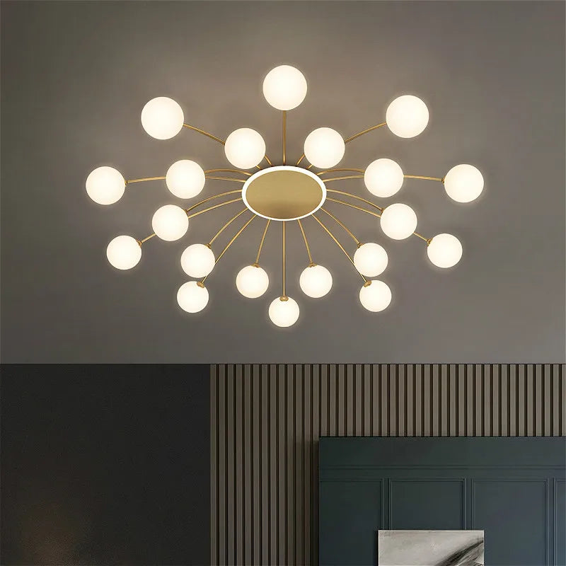 Modern simple LED ceiling light Nordic glass ball golden embedded