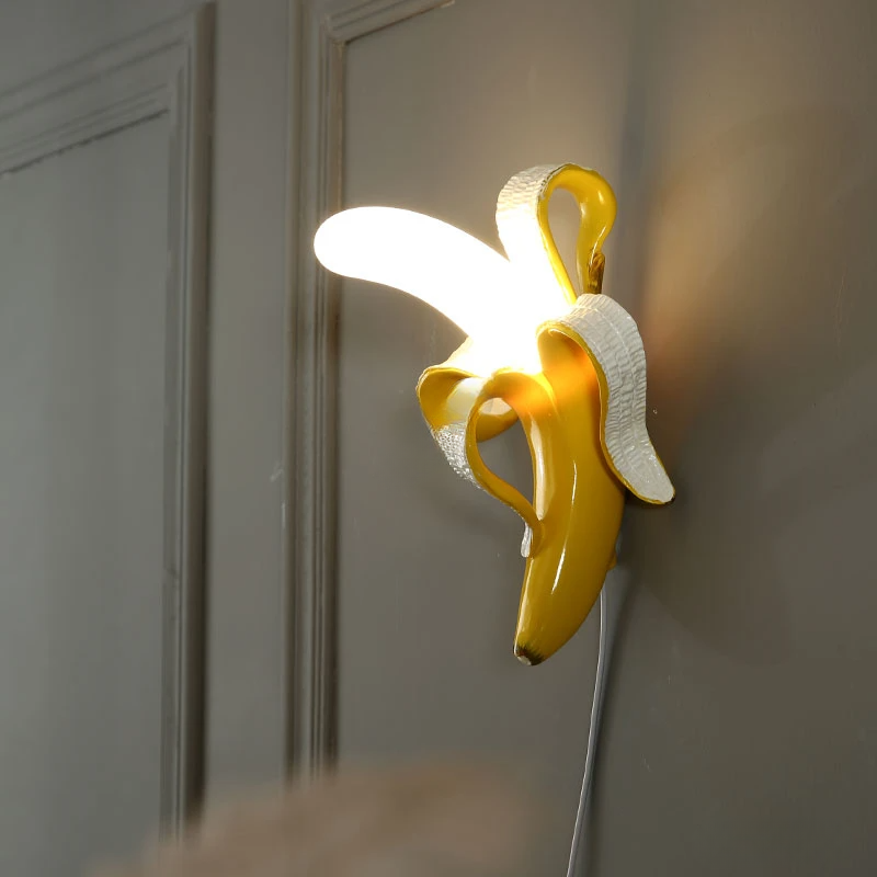 Italy Banana Wall Lights Living Room Modern Glass Led Fruit Wall Lamps