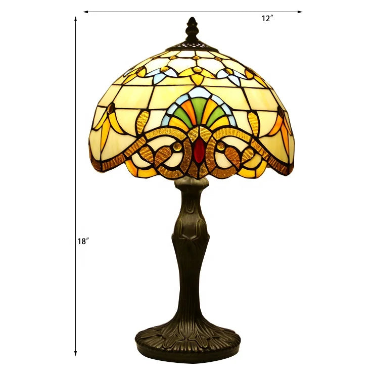 12 Inch Tiffany Table Lamp Stained Glass European Baroque