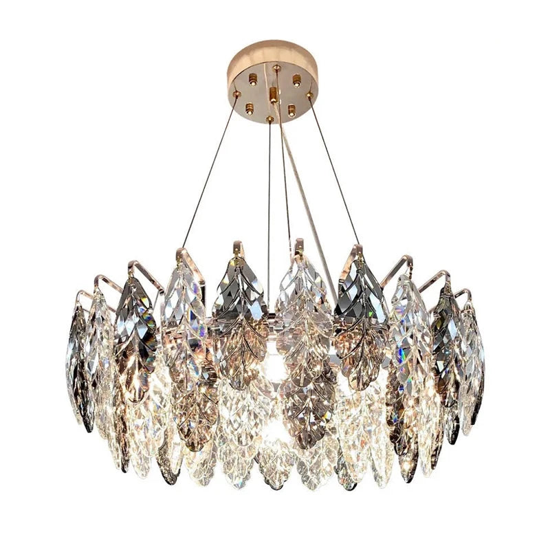 Leaf crystal LED chandelier light parlour dinning sitting room crystal