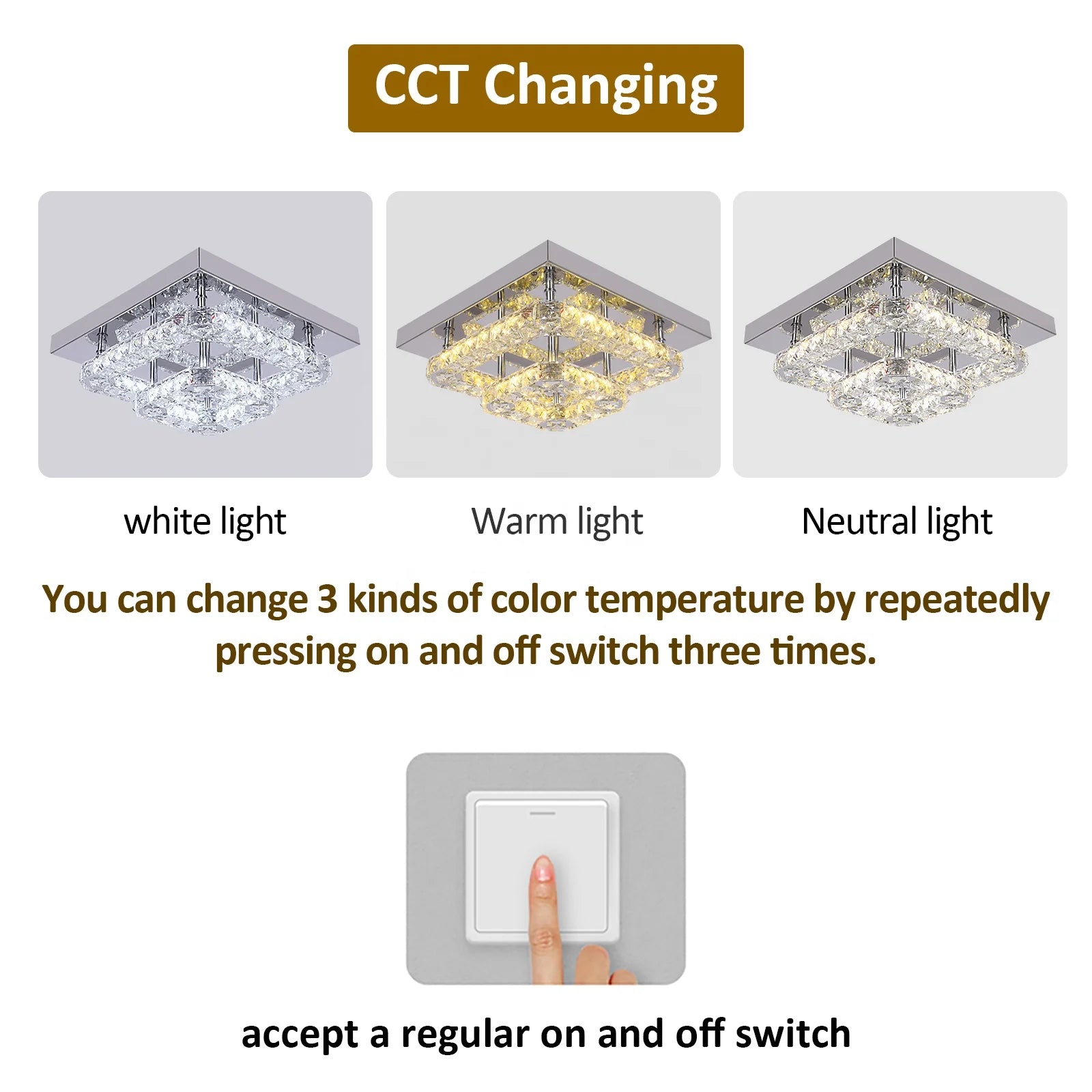 Changeable Lustr Led Ceiling Light Indoor For Bedroom