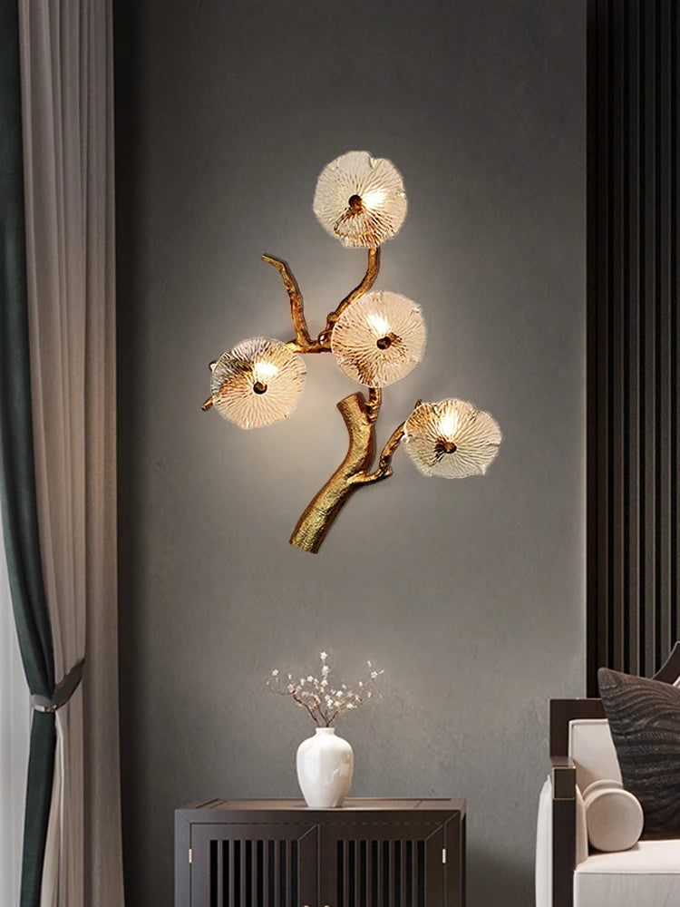 New designer tree branch wall sconce classical copper or aluminum