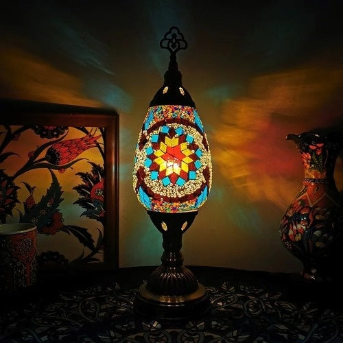 Mosaic Table Lamp Vintage Art Deco Handcrafted Lamparas De Mesa Mosaic