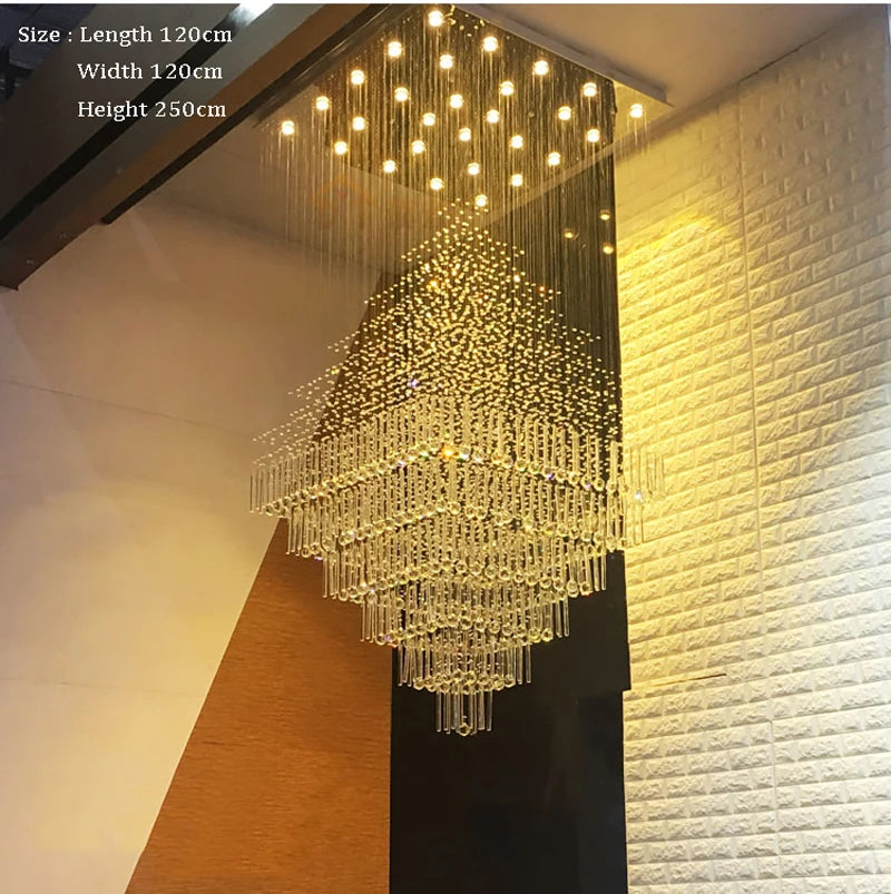 Large Foyer Crystal Chandelier for living room lobby hallway Home
