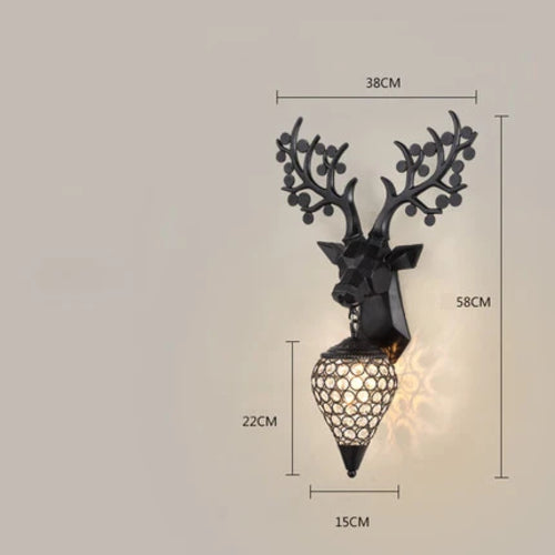 Sika Deer Lucky Buck Wall Lamps Electroplating Animal Head Personality