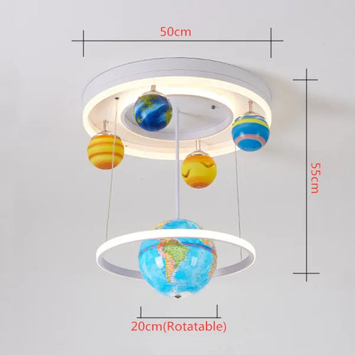Modern planet ceiling light Led Children's Room Globe Rudder Light