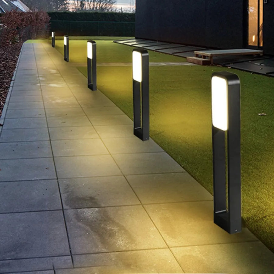 Bolared Columns 4PCS 20W 50CM/70CM Square Pole Bollard Column LED Light Villa Garden