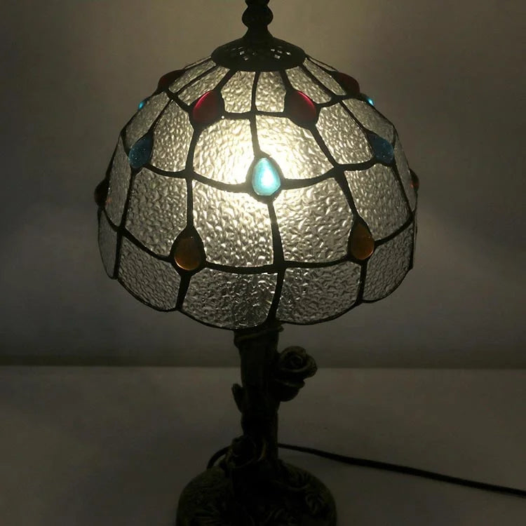 Tiffany Lamp 14 Inch Tall Stained Glass Crystal Style