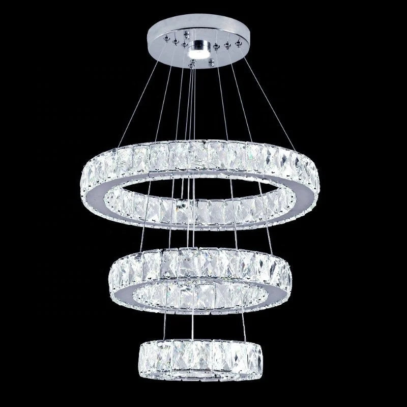 Large Crystal Cool Light 47W LED Lamps Modern Crystal Pendant