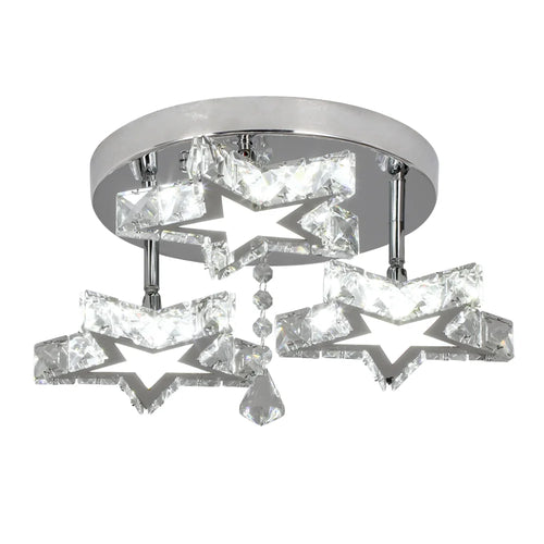 Modern Crystal Flush Mount DIY Chandelier Decorative Star Shape LED