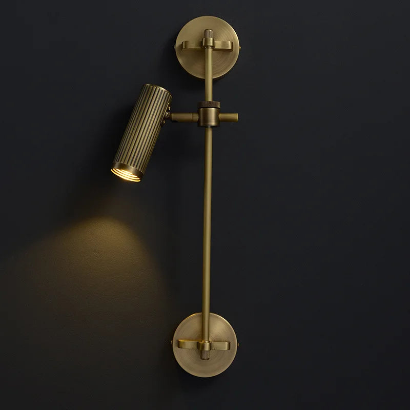 Retro All-copper Rotatable LED Wall lamp Hotel Corridor Brass Art deco