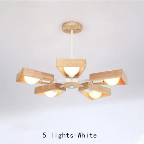 3/5/6/8 Lights E27 Windmill Wooden Chandelier Lighting For Living Room