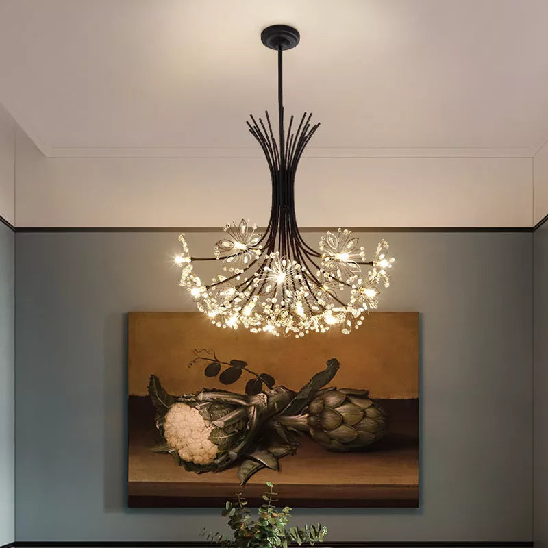 Modern Crystal Dandelion Chandelier Lighting Pendant Lamp For Living