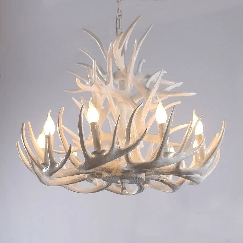 American rustic style  resin antler chandelier lighting antique