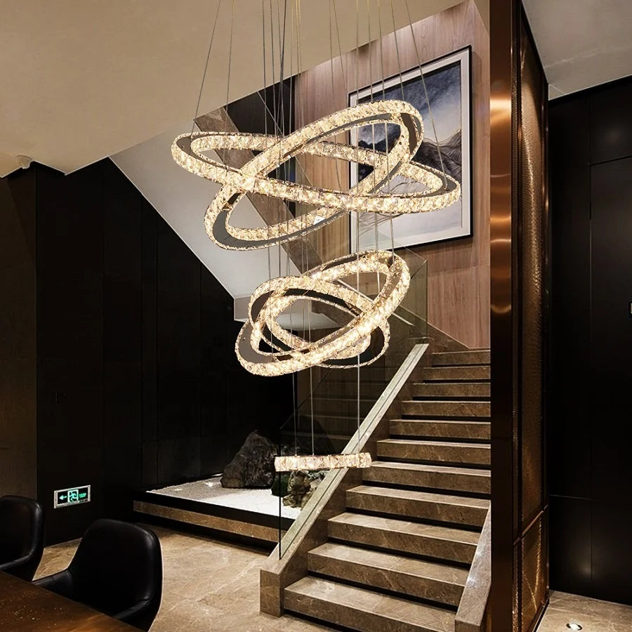 2M Long Stairwell Chandeliers For High Ceiling