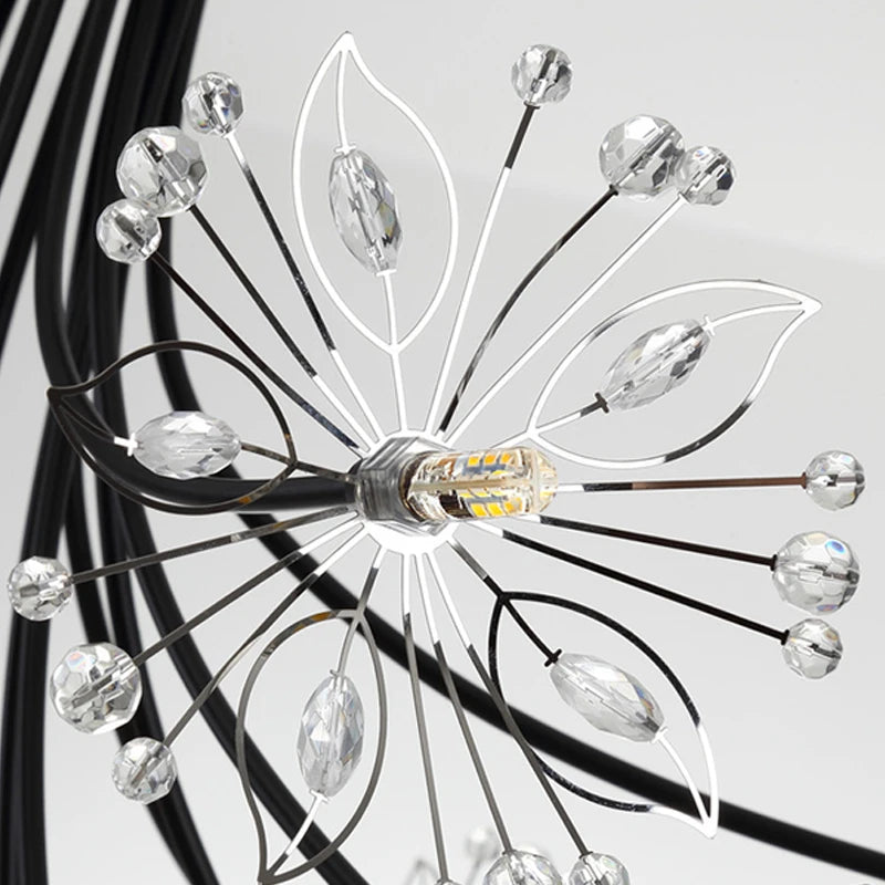 Modern Crystal Dandelion Chandelier Lighting Pendant Lamp For Living